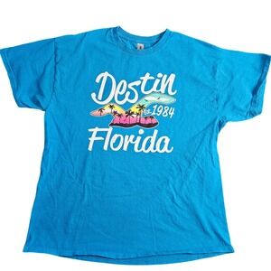 Destin‎ Florida TShirt XL Blue Destin Florida Graphic Y2K Tourist Beach Resort